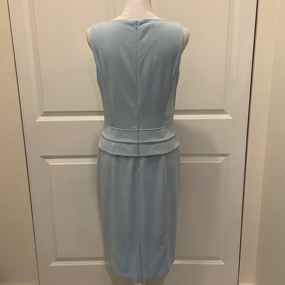 Les Copains Azure Blue Sleeveless Dress with Tiered Detailing at Waist - Picture 3 of 16